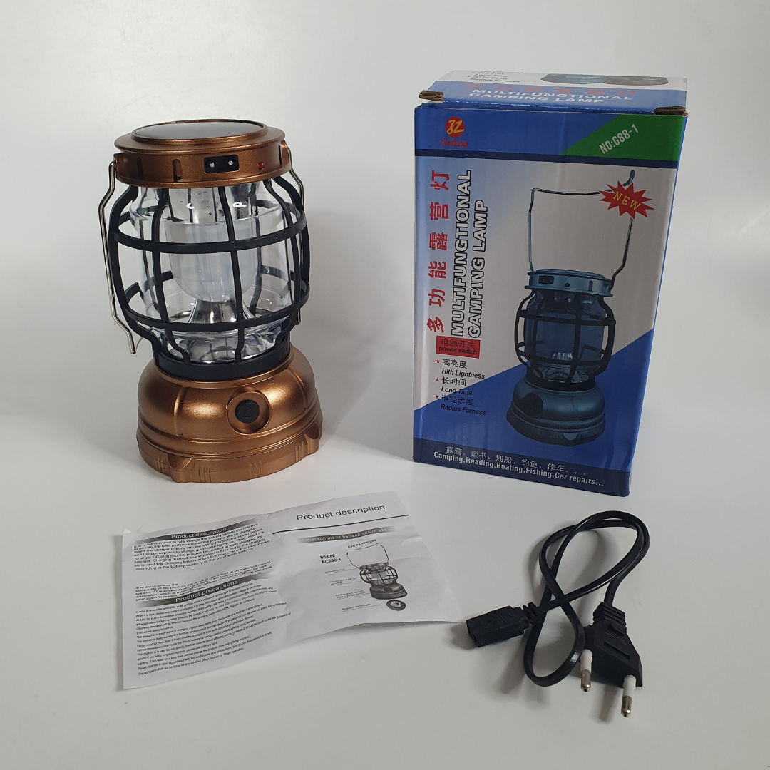 Фонарь кемпинговый аккумуляторный Multifungtional Gamping Lamp с солнечной панелью (VL-G88)