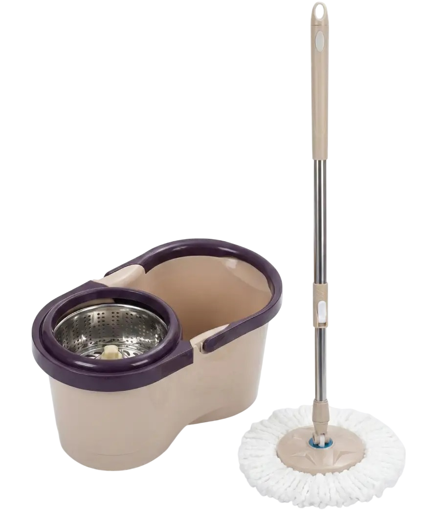 Комплект швабра с ведром RIAS Rotating Mop 360 с центрифугой 25x45x22 см Beige (3_08667)