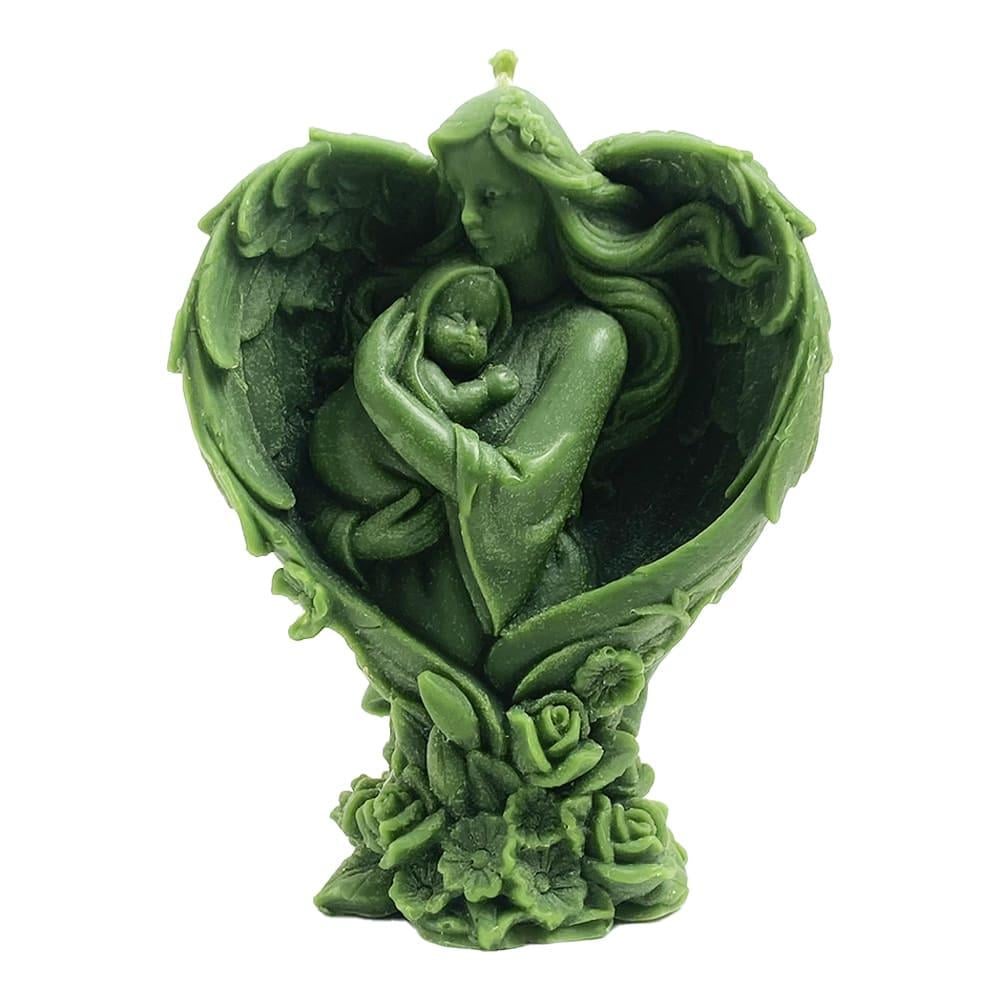 Свеча восковая Дева Мария с младенцем Зеленый (11039094)