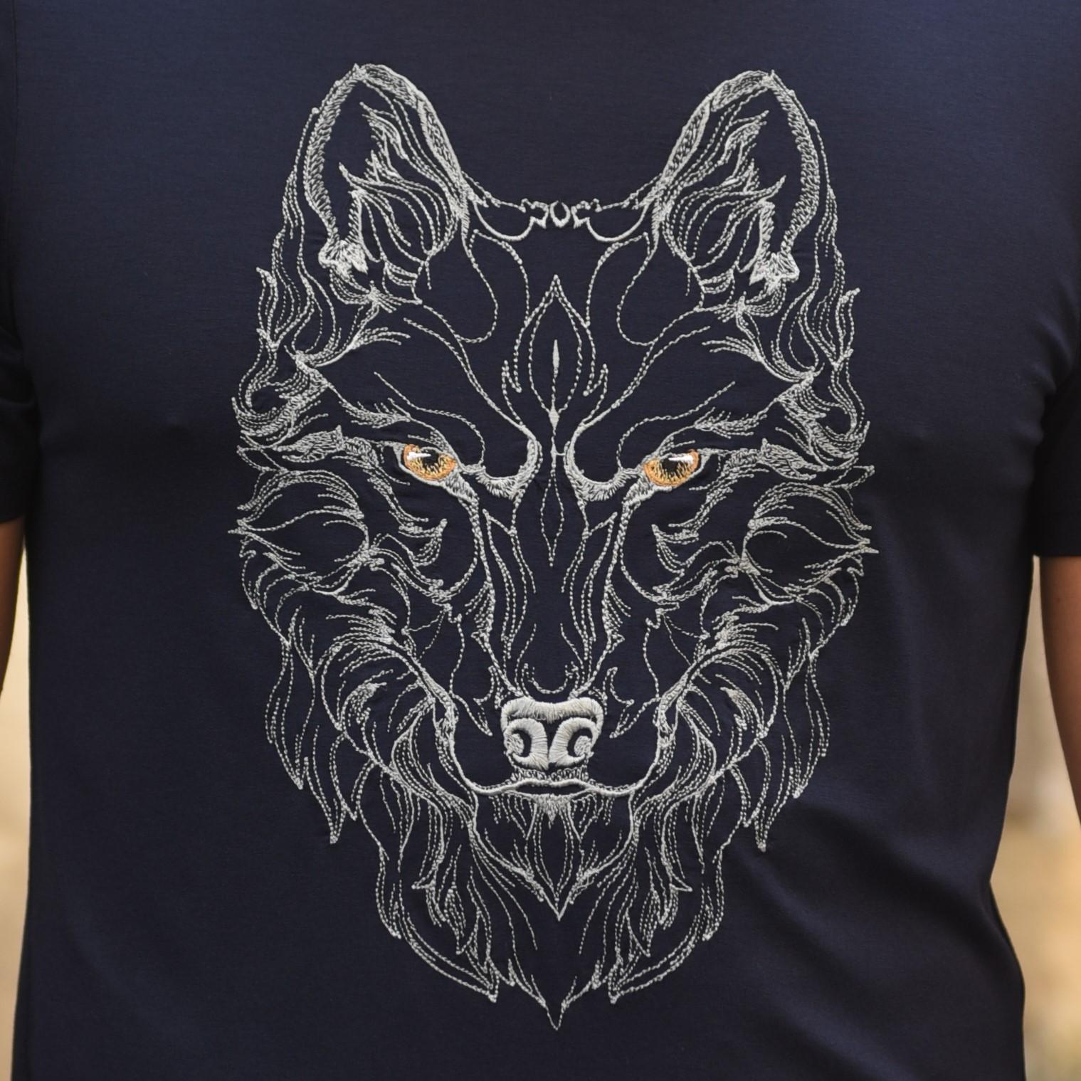 Футболка з вишивкою BATIAR Вовк S Темно-синій - фото 3 Футболка з вишивкою BATIAR Вовк S Темно-синій - фото 3