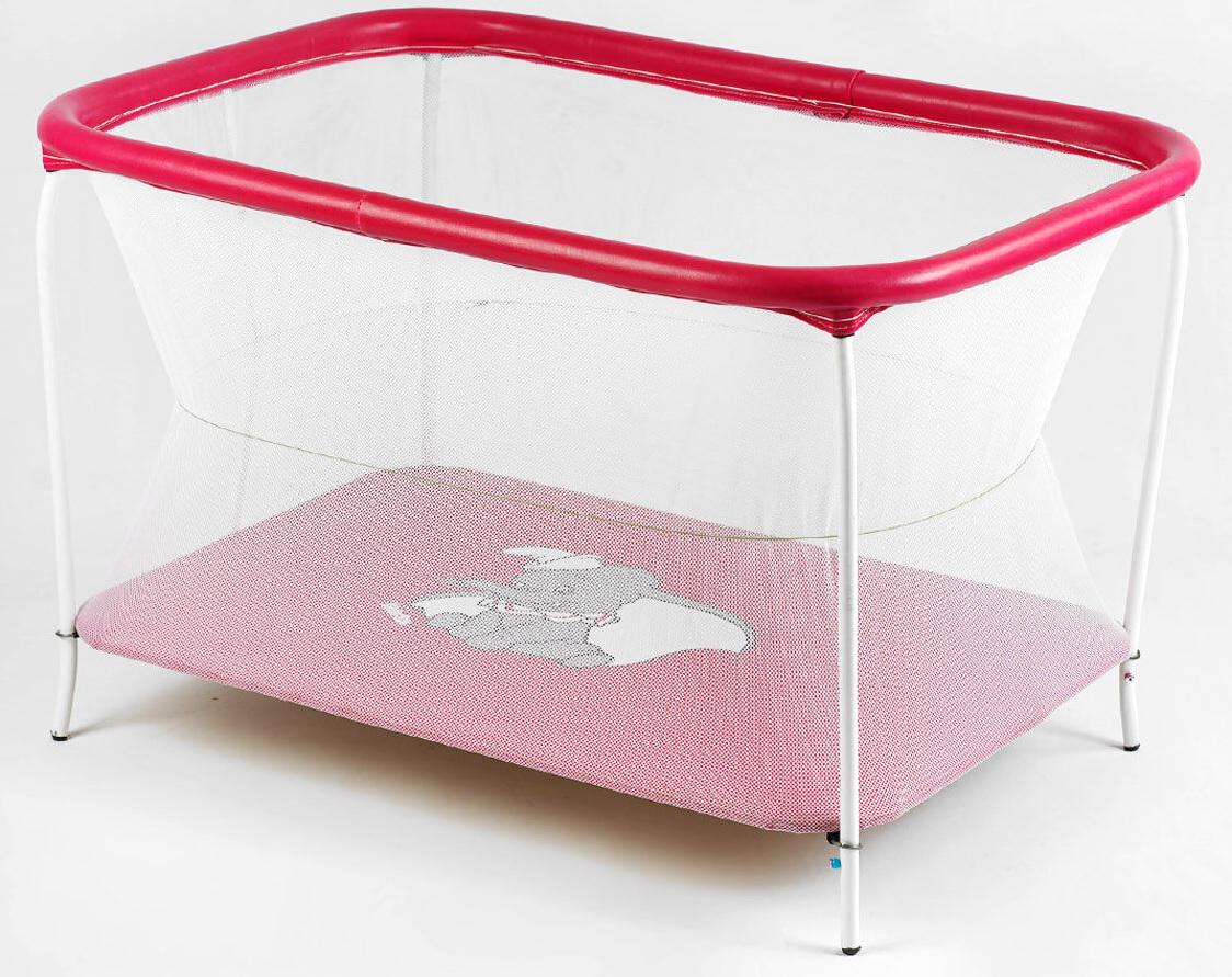 Манеж Слоник прямоугольный мягкое дно евросетка без ручки Burgundy (147287)