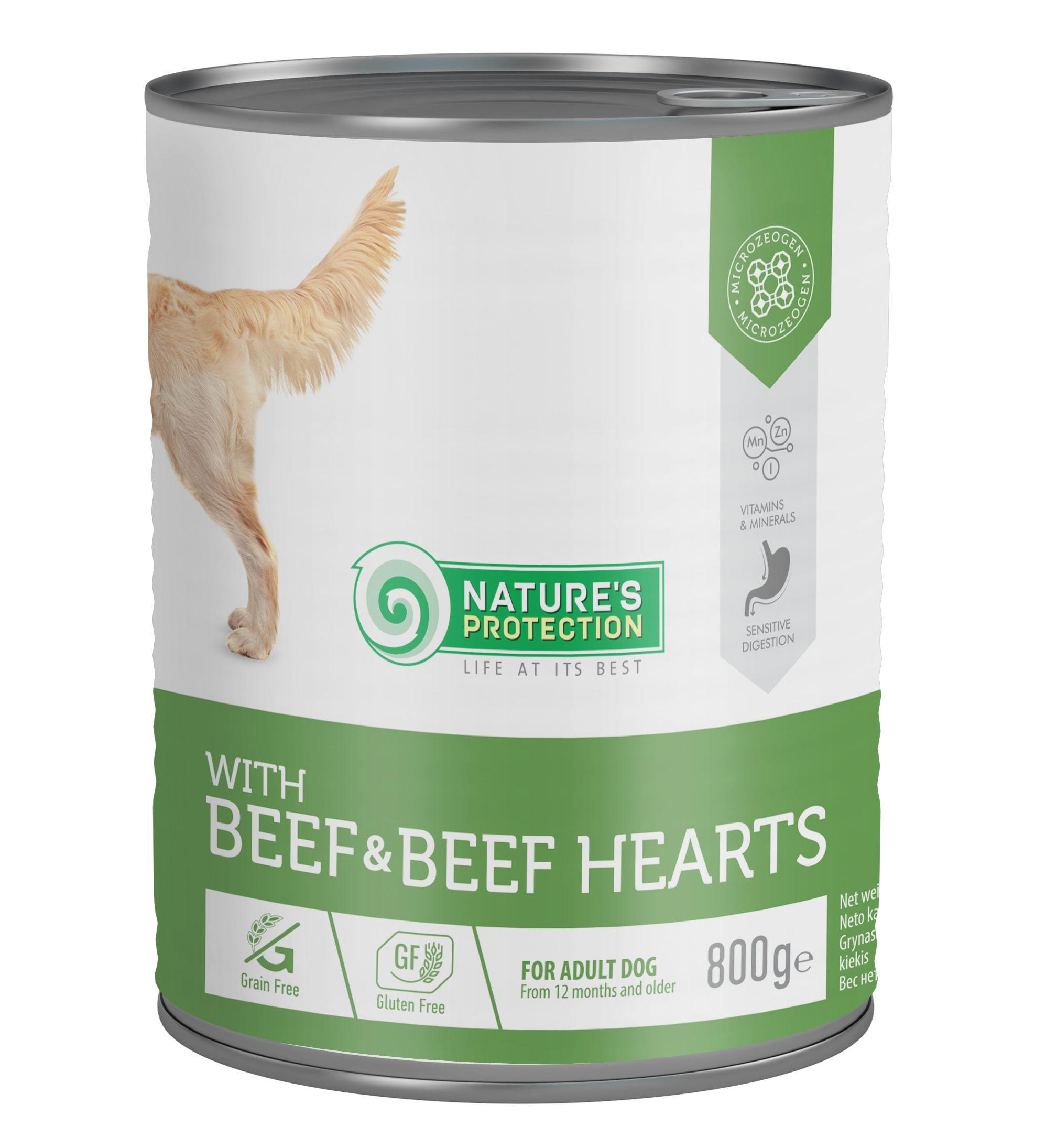 Корм влажный для собак Nature'sProtection with Beef & Beef Hearts 800 г