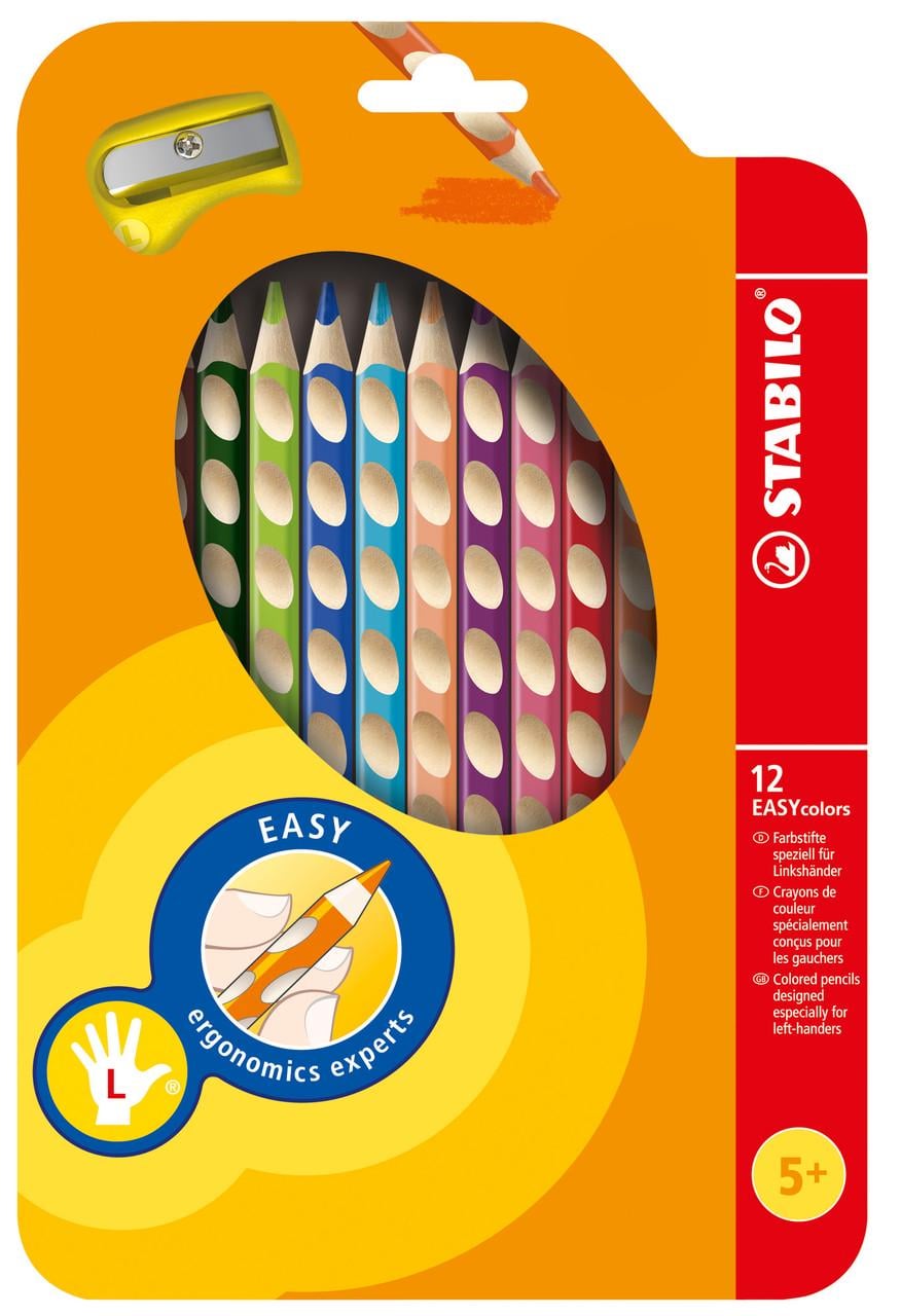 Карандаши для левши с точилкой Stabilo EASYcolors 12 шт. (290223)
