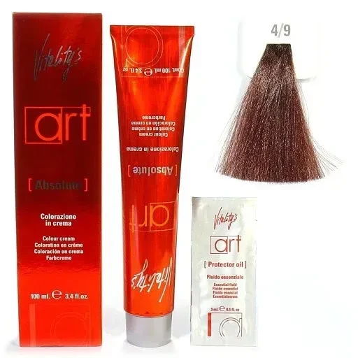 Крем-краска для волос с масляным коктейлем Vitality’s Art Absolute Hair Color Cream 4/9 Шоколад 100 мл