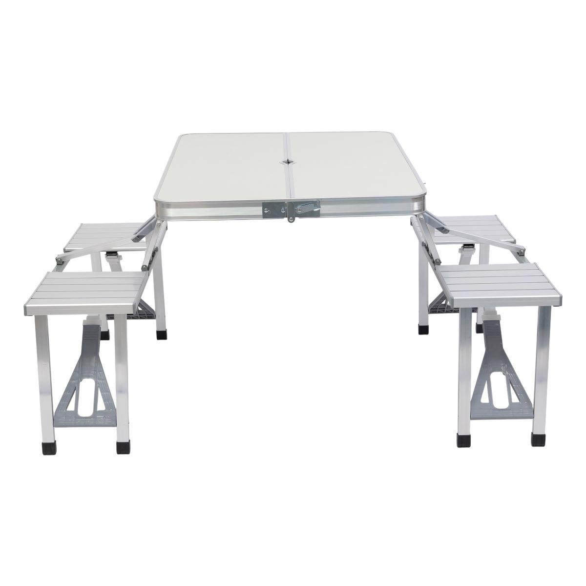 Стіл-трансформер складаний алюмінієвий та 4 стільці (6855)