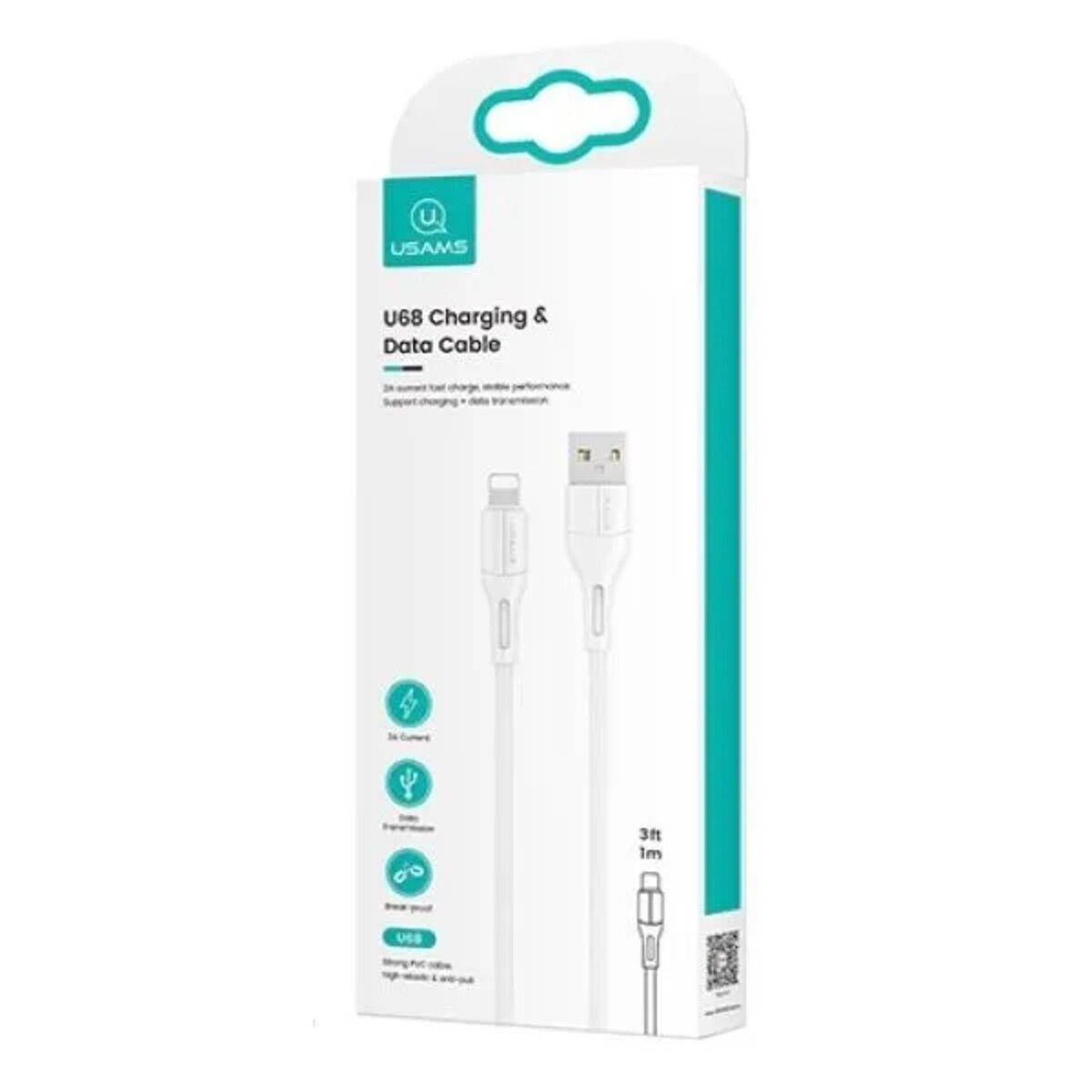 Кабель Usams US-SJ500 U68 Lightning Charging&Data Cable 1 м White (SJ500USB02) - фото 2