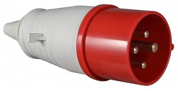 Электровилка силовая Loga 16А переносная 3Р+РЕ с заземлением