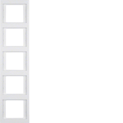 Рамка Berker K.1 пятиместная вертикальная Полярная белизна (13537009)