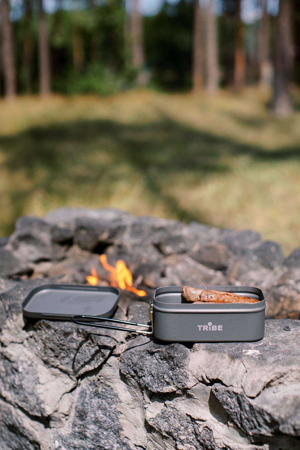 Контейнер для еды Tribe Lunch Box Alu алюминиевый со складной ручкой (T-FG-0016-grey) - фото 14