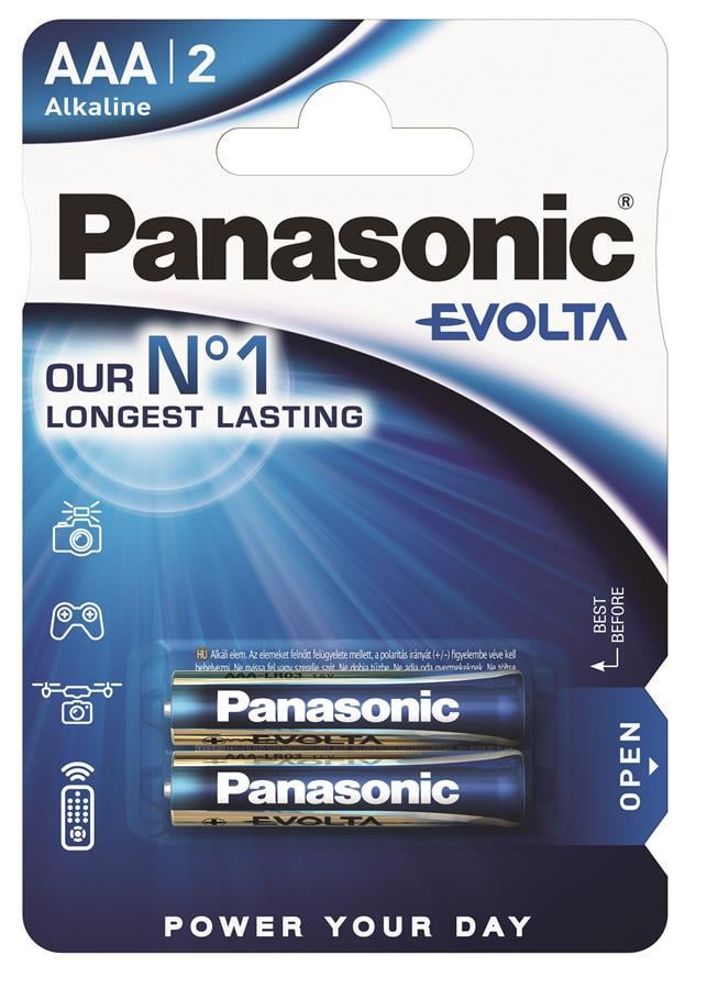 Батарейка Panasonic EVOLTA ААА Alkaline LR03EGE/2BP 1,5В 2 шт. (11401527)