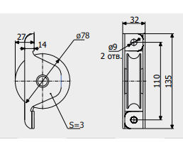 Кронштейн Roll Grand Альфа оцинкованный для откатных и подвесных ворот весом до 400 кг под круглую трубу - фото 2