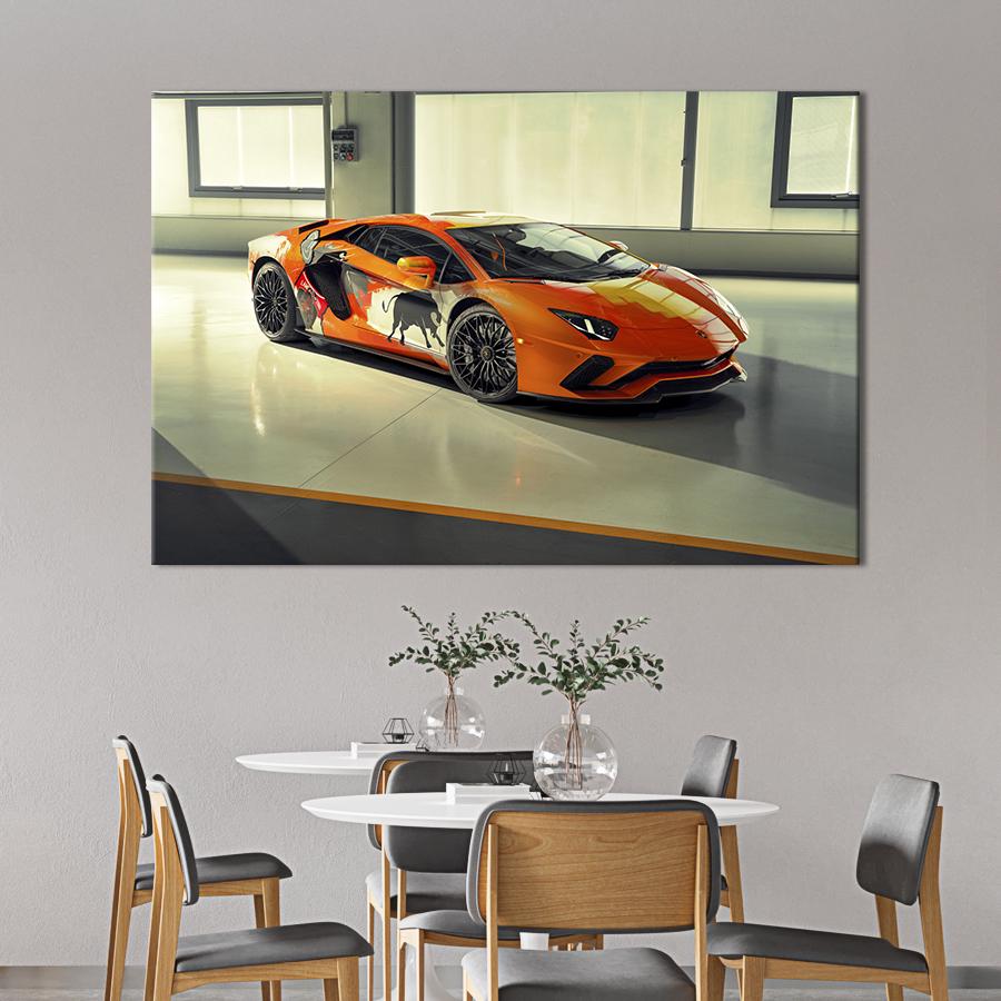Картина на холсте Lamborghini Aventador с креативным дизайном 75x50 см (1333-1)