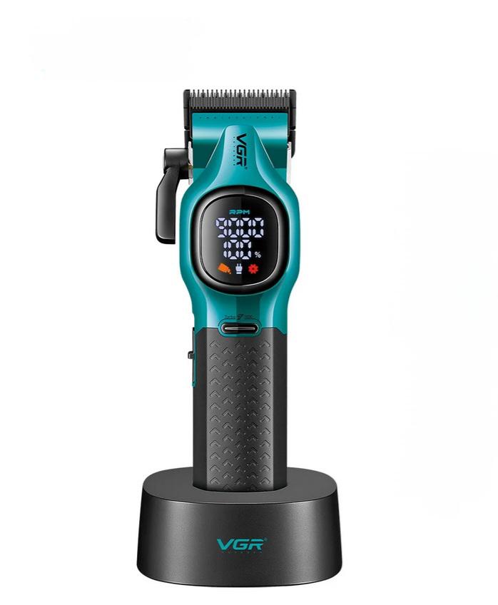 Машинка для стрижки VGR V886C с 6 насадками Green (30652015)