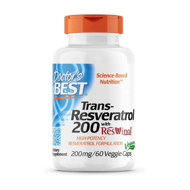Ресвератрол Doctor's Best Tans-Resveratrol 200 with ResWinol 60 вег. капс. для жінок
