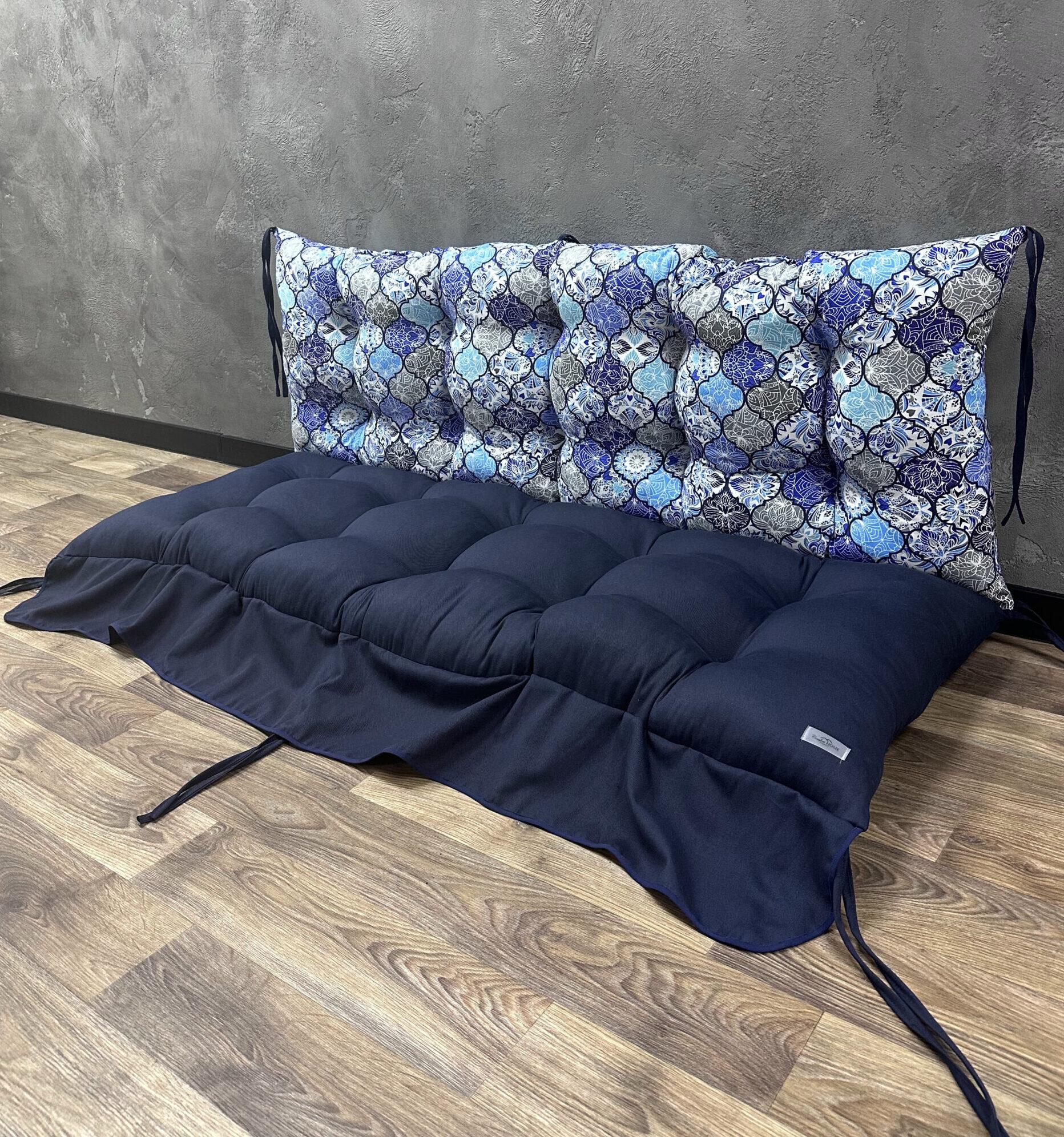 Подушка Comfort Home Fresco на поддоны/качели/каркасы/садовую мебель с рюшей комбинированная 150х50х50 см