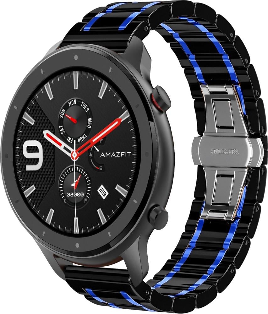 Ремешок керамический Ceramo для Amazfit GTR 47 мм Black/Blue (28703-43) Ремешок керамический Ceramo для Amazfit GTR 47 мм Black/Blue (28703-43)
