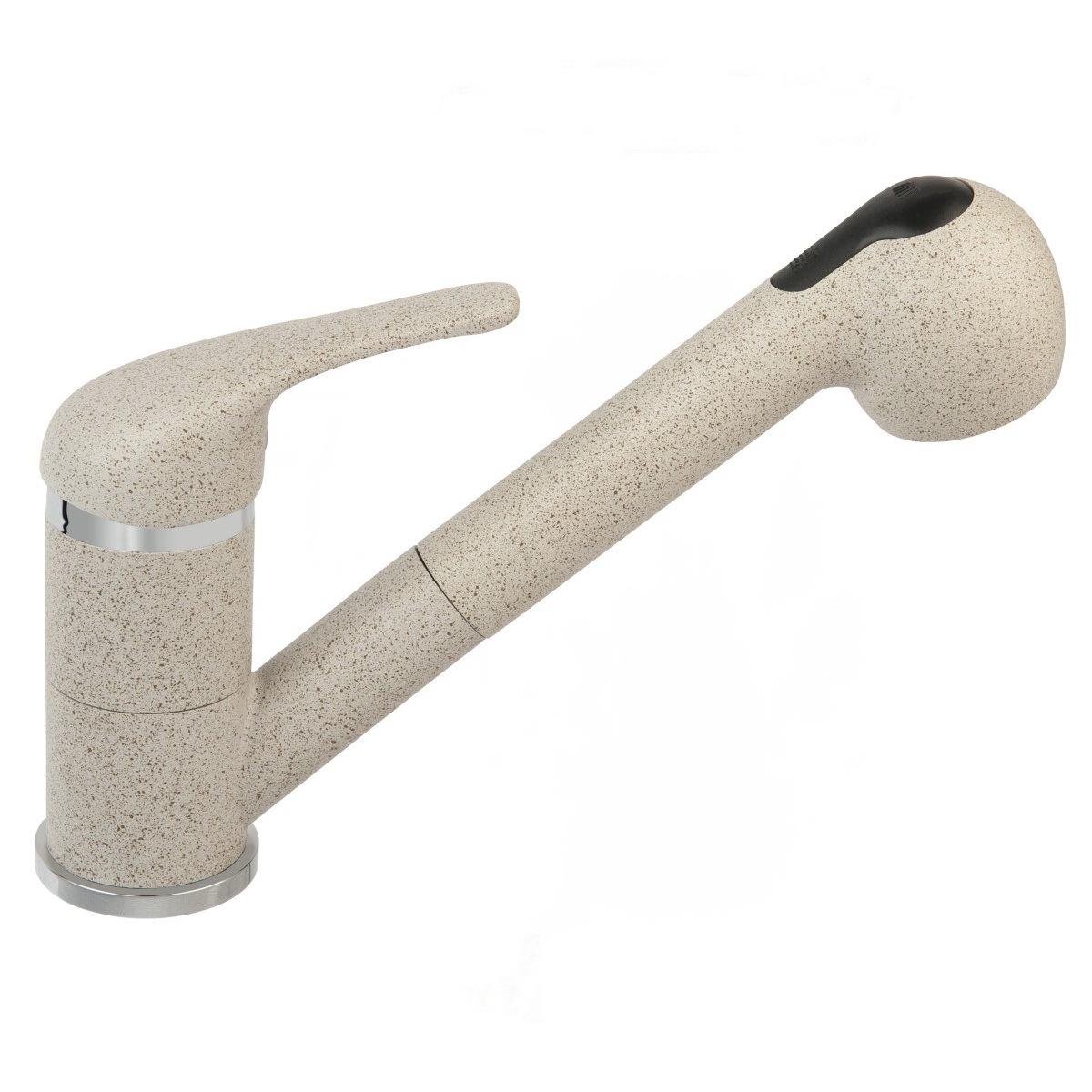 Змішувач для кухні Ferro Freya BFR8S із висувною лійкою Бежевий (175009)