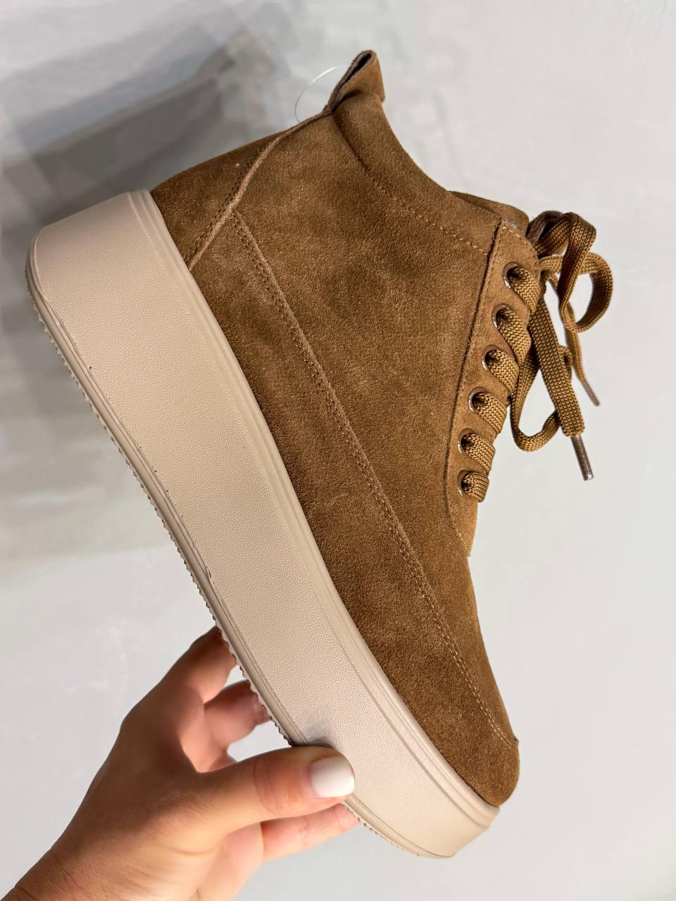 Ботинки женские Hengji 280-5 зимние на меху замшевые р. 36 Коричневый/Бежевый (5244) - фото 8