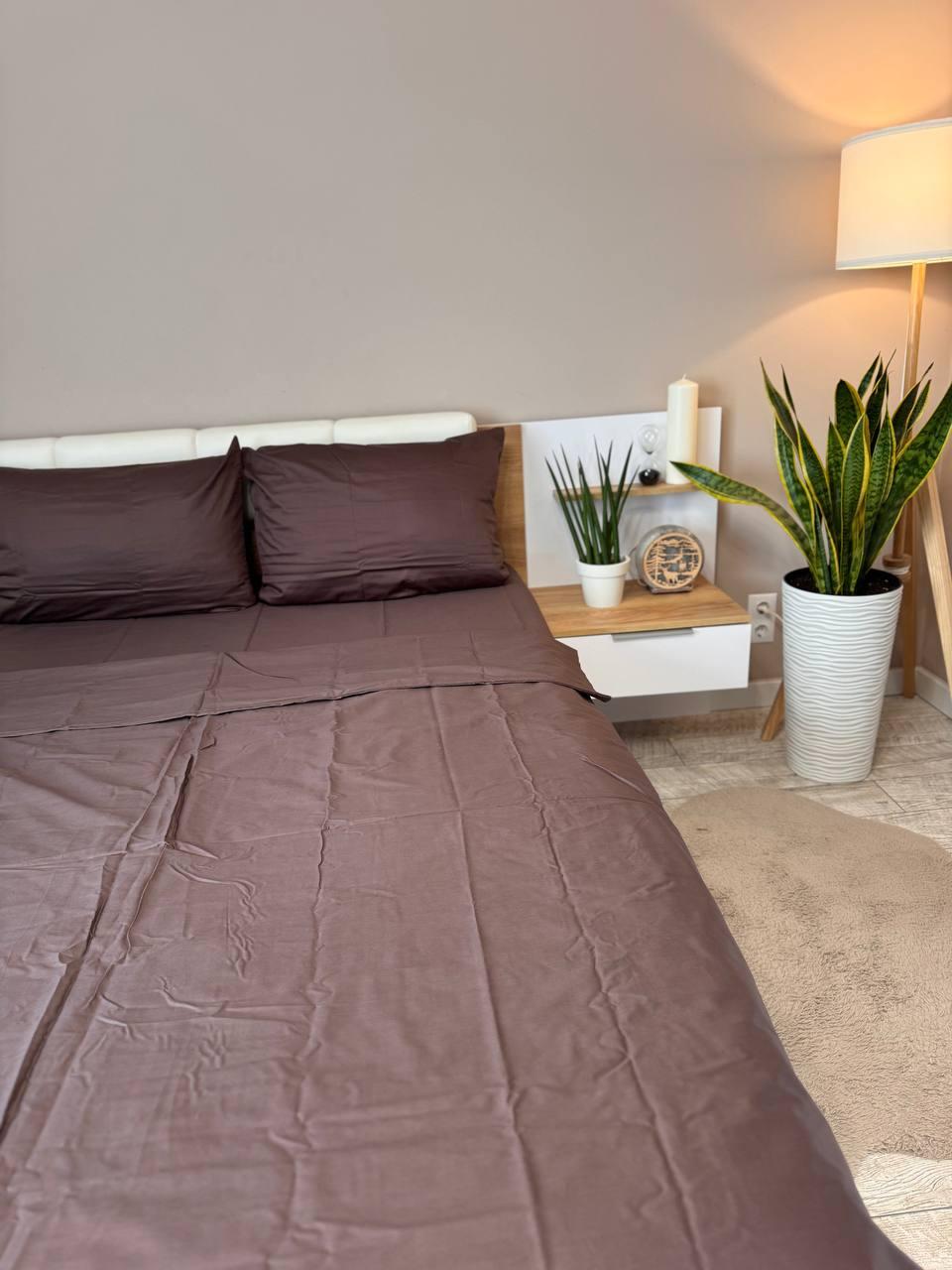 Постільна білизна сатин євро 200х220 см наволочки 70х70 см 2 шт. Коричневий (Д-Al-satin-004-03) - фото 7 Постільна білизна сатин євро 200х220 см наволочки 70х70 см 2 шт. Коричневий (Д-Al-satin-004-03) - фото 7