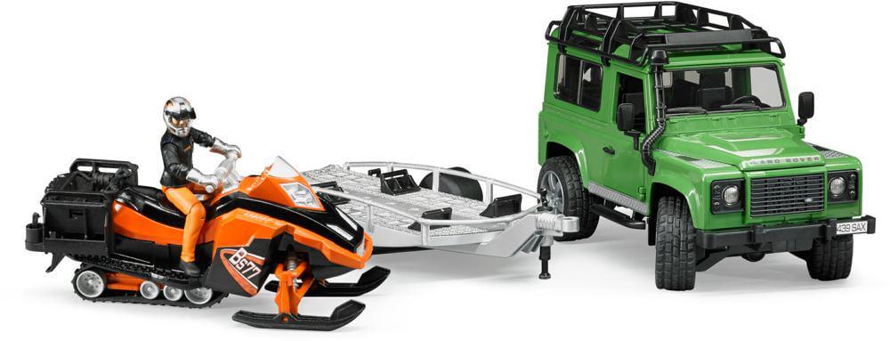 Іграшка Джип Bruder Land Rover Defender з причепом та снігоходом (02594)