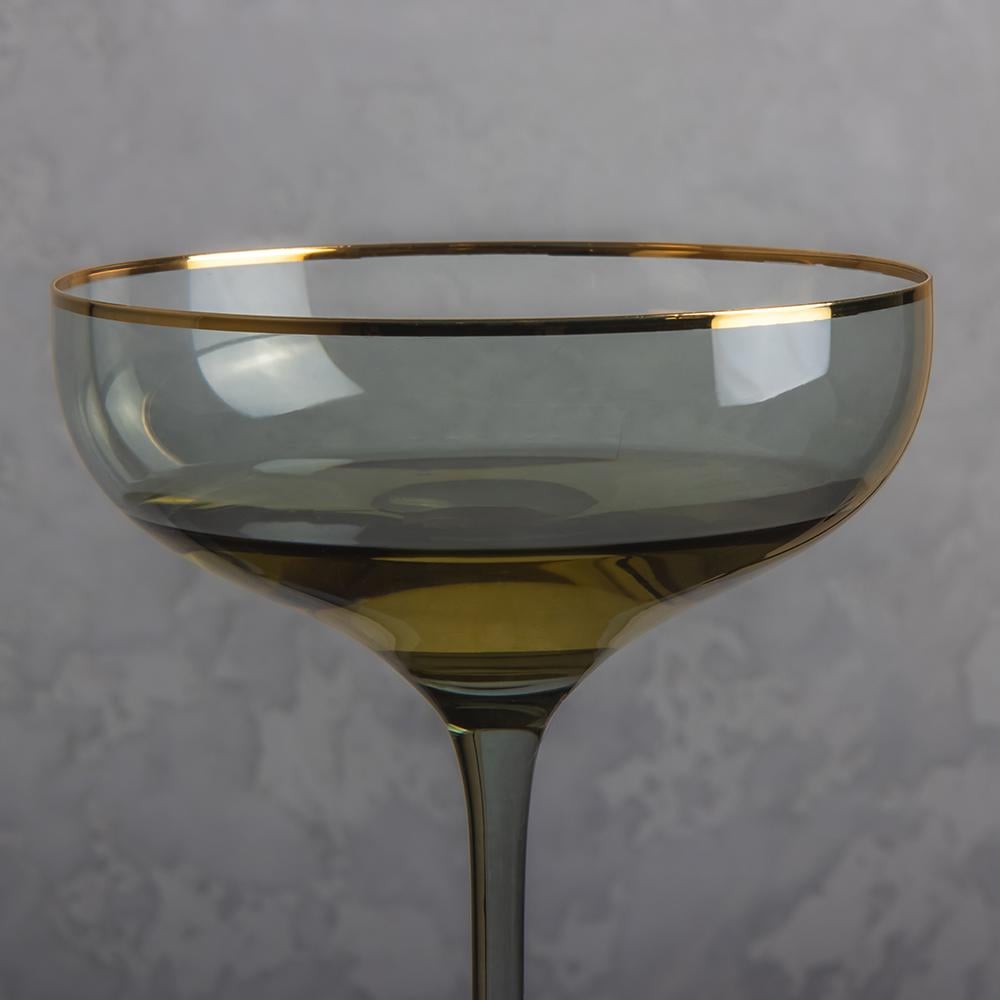 Набір келихів Elisey 9056-002 Шампань 400 мл 2 шт. Смарагдовий (118-81-9056-002) - фото 4