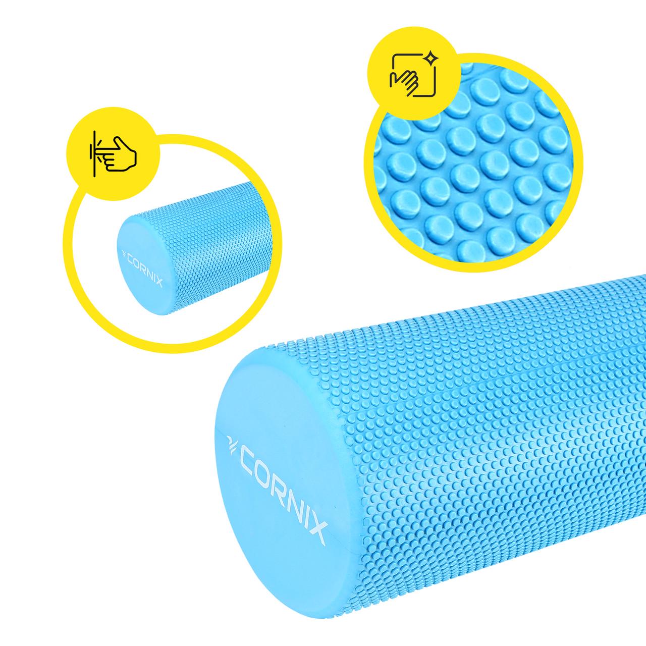 Масажний ролик Cornix EVA+ 45х15 см Blue (XR-0306) - фото 10 Масажний ролик Cornix EVA+ 45х15 см Blue (XR-0306) - фото 10