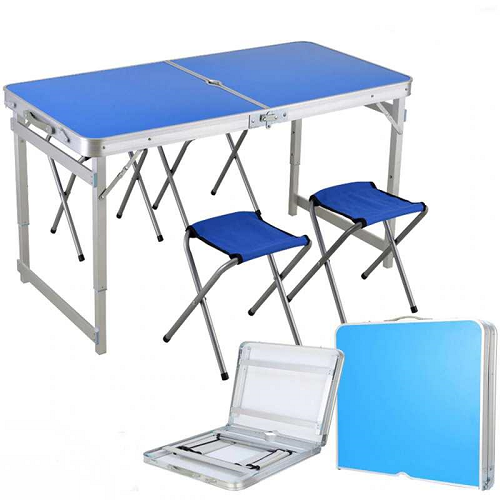 Стол-чемодан раскладной Folding Table усиленный для пикника со стульями (13311) - фото 2