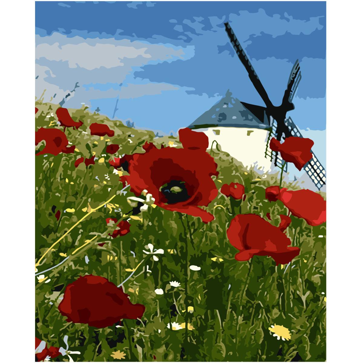 Картина за номерами Strateg Млин 40x50 см (SY6688) Картина за номерами Strateg Млин 40x50 см (SY6688)