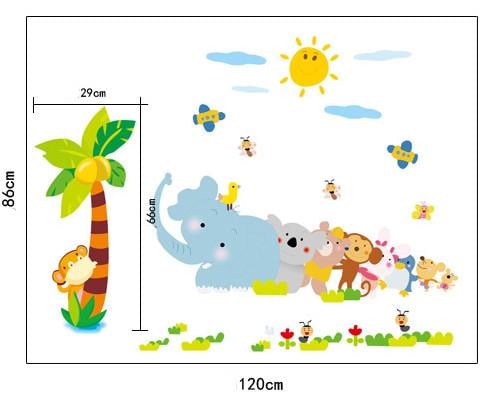 Наклейка детская на стену Green Life Зверята 86х120 см (AY9161) - фото 2 Наклейка детская на стену Green Life Зверята 86х120 см (AY9161) - фото 2