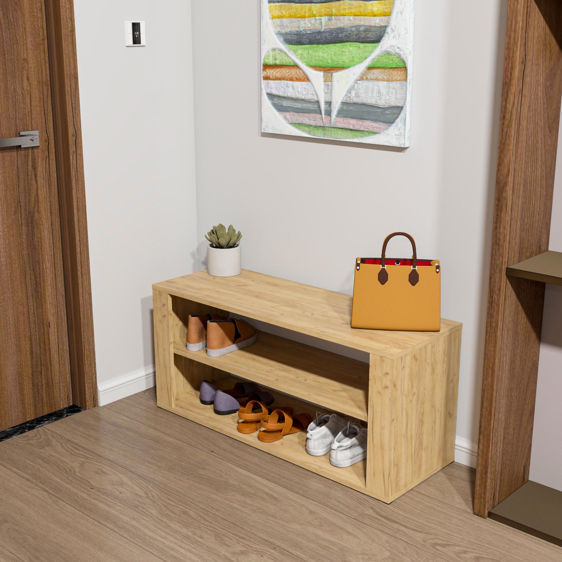 Тумба для обуви Alpen 1000x350x450 мм Дуб Крафт Золотой - фото 1