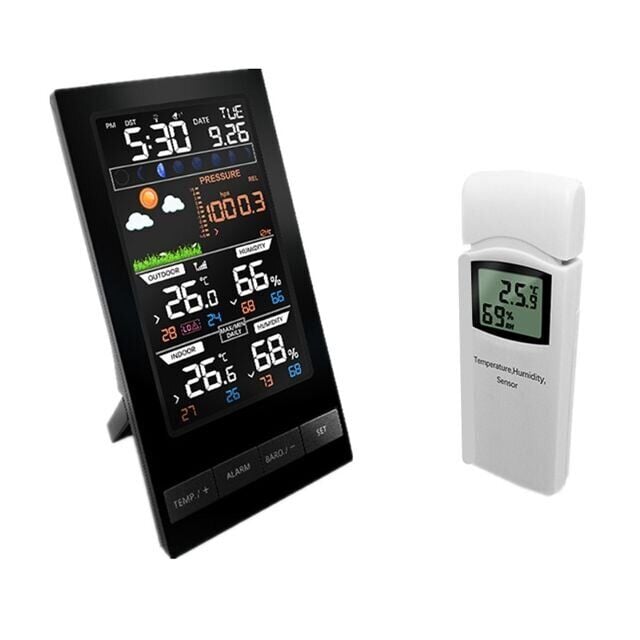 Метеостанція домашня з бездротовим датчиком гігрометром і барометром Vlike VL2810