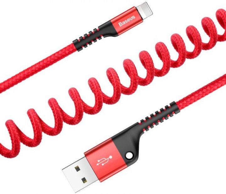 Кабель Baseus CALSR-09 Fish Eye Spring Cable USB to Lightning 2A 1 м Red