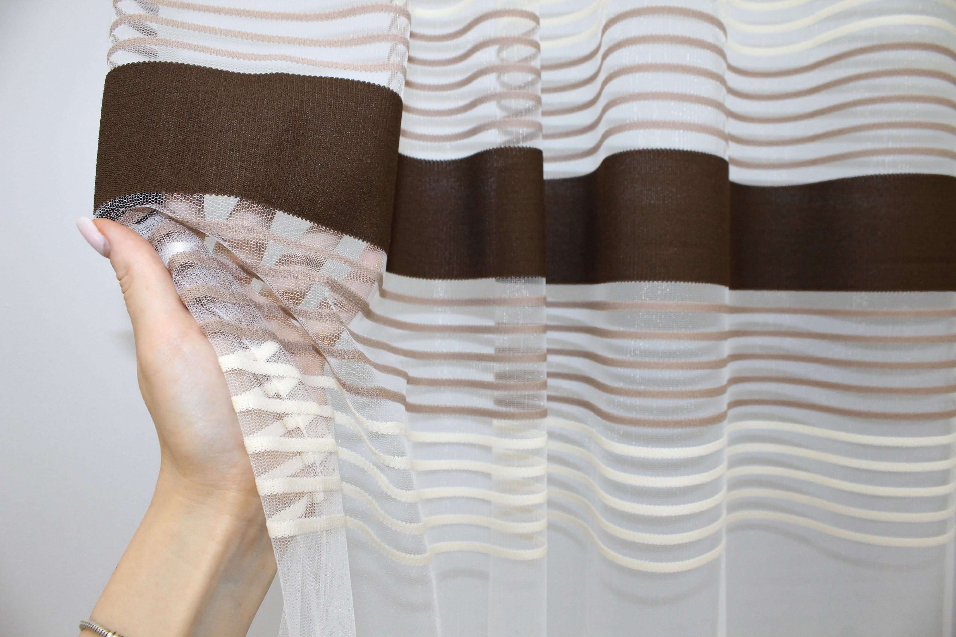 Тюль VR-Textil 1309т Терция фатин полоски 300х270 см Венге/Бежевый/Какао(42-0008) - фото 5 Тюль VR-Textil 1309т Терция фатин полоски 300х270 см Венге/Бежевый/Какао(42-0008) - фото 5