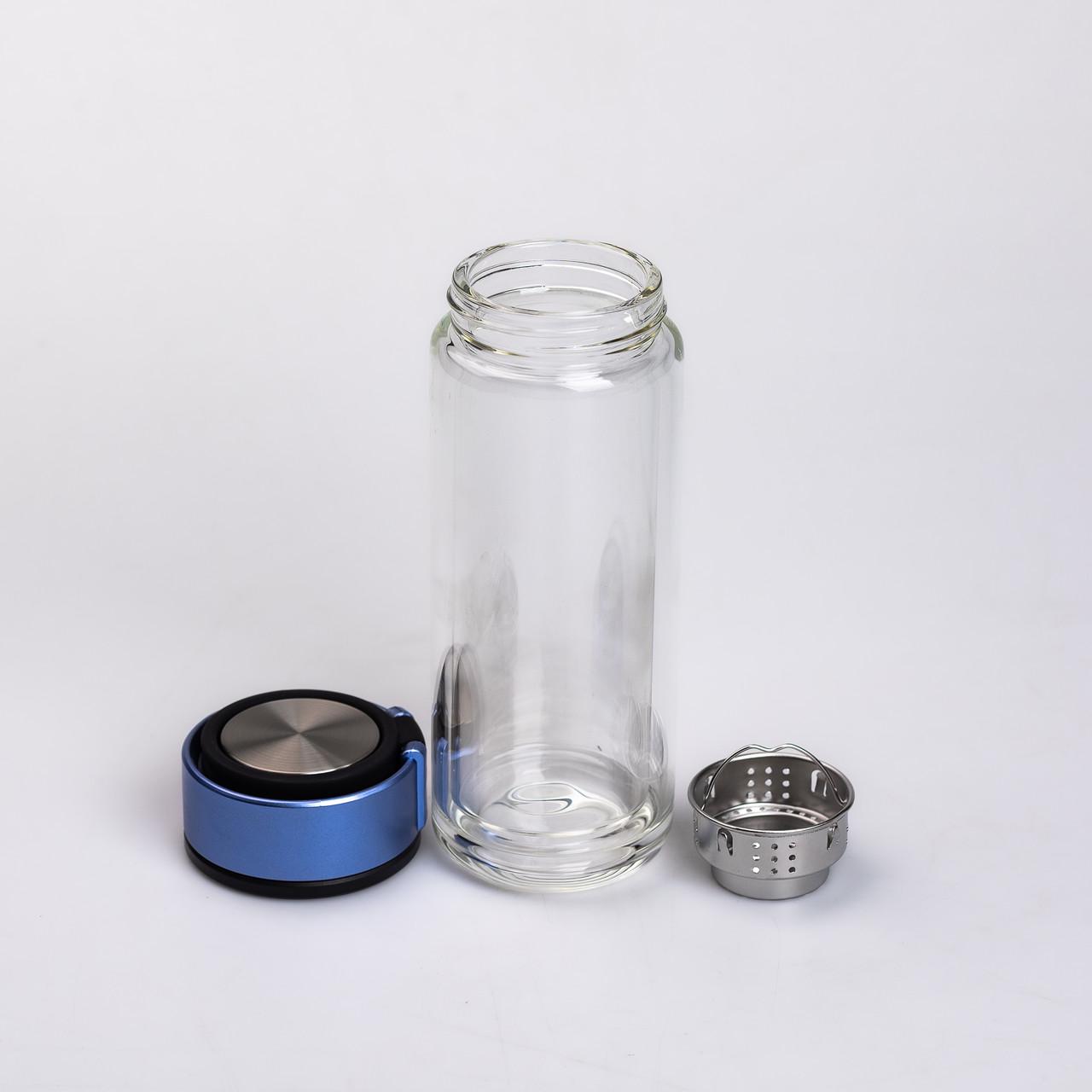 Термос скляний з подвійними стінками та ситечком 330 мл Синій (HP-14-39BL) - фото 3 Термос скляний з подвійними стінками та ситечком 330 мл Синій (HP-14-39BL) - фото 3