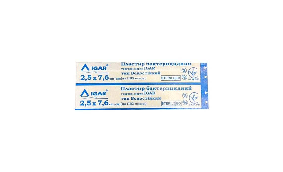 Бактерицидний пластир IGAR 7,6x2,5 5 упак. (КTh6301) - фото 1