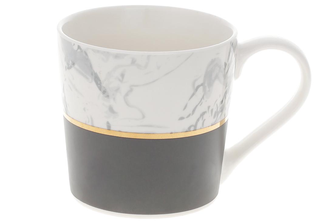 Кружка фарфоровая BonaDi Черный Мрамор 350 мл 4 шт. (380-441)