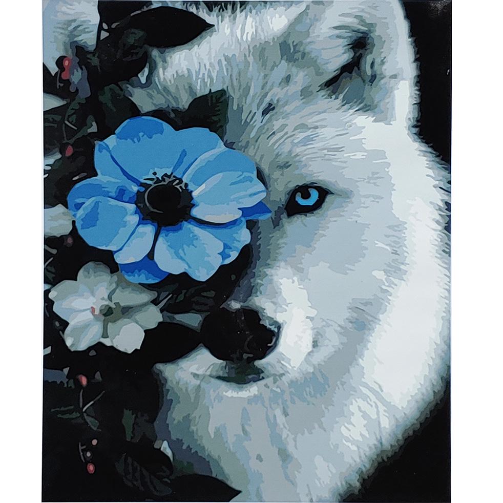 Картина по номерам Strateg Премиум Суровый взгляд с лаком 40х50 см (SY6780)