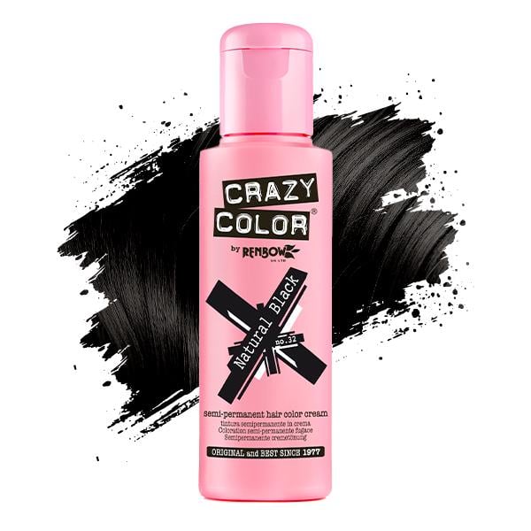 Тінт фарба для волосся Crazy Color №32 професійна безаміачна з кондиціонуючим ефектом 100 мл Чорний натуральний (29499) Тінт фарба для волосся Crazy Color №32 професійна безаміачна з кондиціонуючим ефектом 100 мл Чорний натуральний (29499)