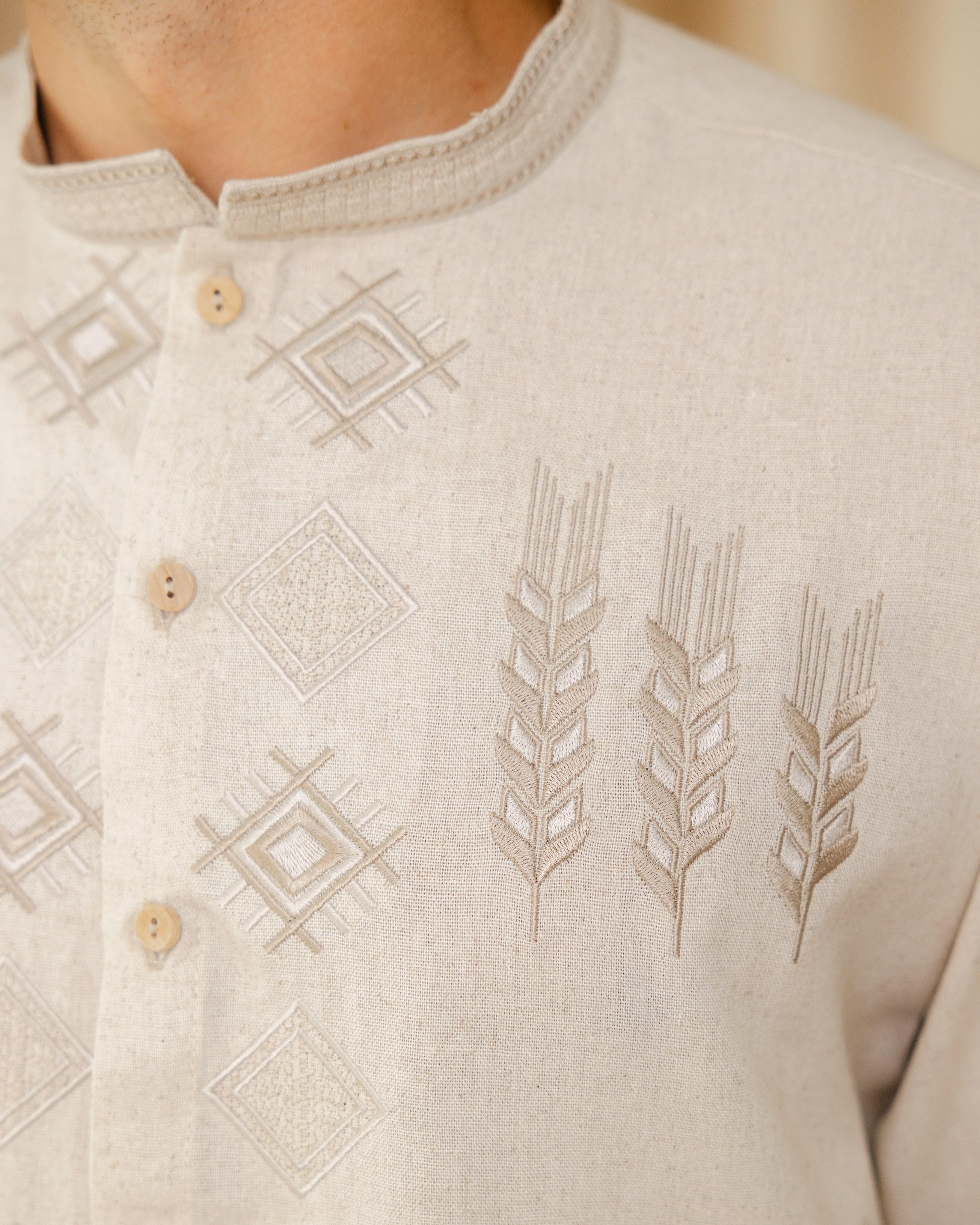 Рубашка мужская Колос с вышивкой 3XL (0002229-XXXL) - фото 5 Рубашка мужская Колос с вышивкой 3XL (0002229-XXXL) - фото 5