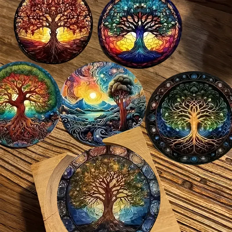 Набор деревянных подставок под чашки Дерево жизни 8 шт. - фото 4 Набор деревянных подставок под чашки Дерево жизни 8 шт. - фото 4