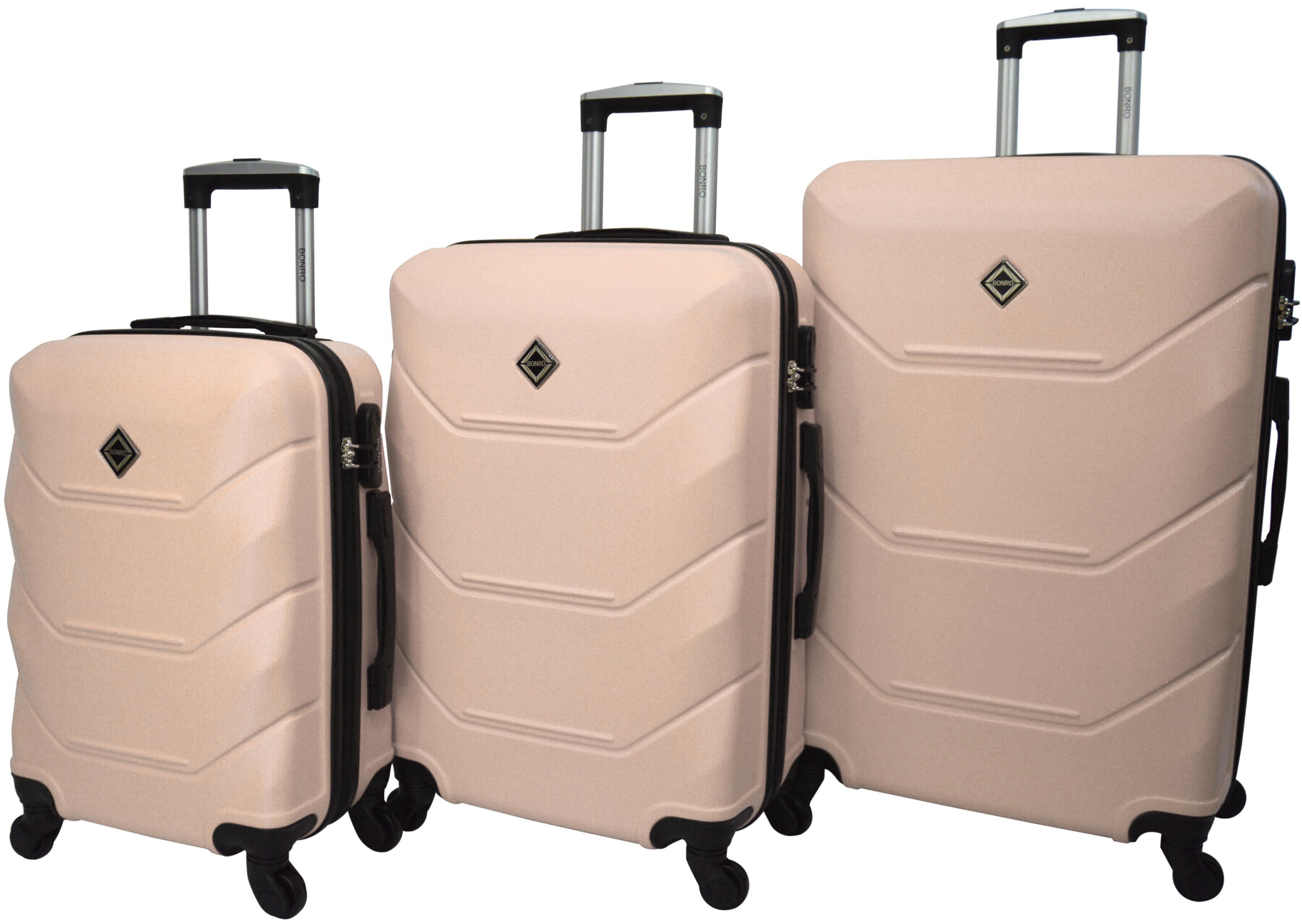 Набір валіз Bonro 2019 3 штуки Бежевий (42401076)