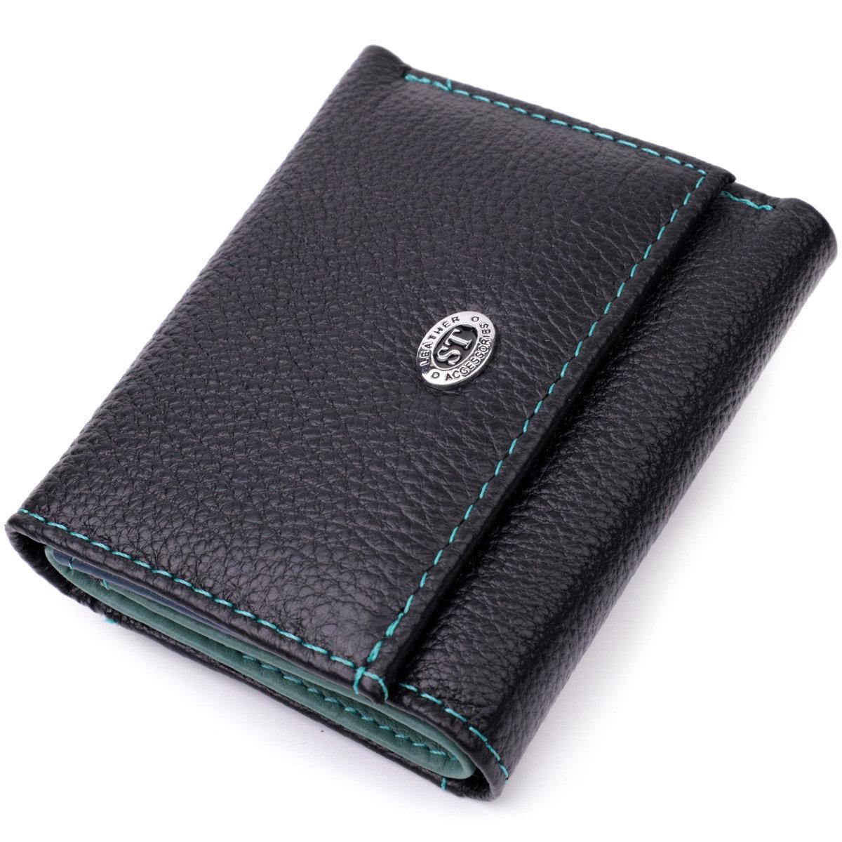 Кошелек женский ST Leather 19504 в три сборки из натуральной кожи Черный (168-136-19504) Кошелек женский ST Leather 19504 в три сборки из натуральной кожи Черный (168-136-19504)