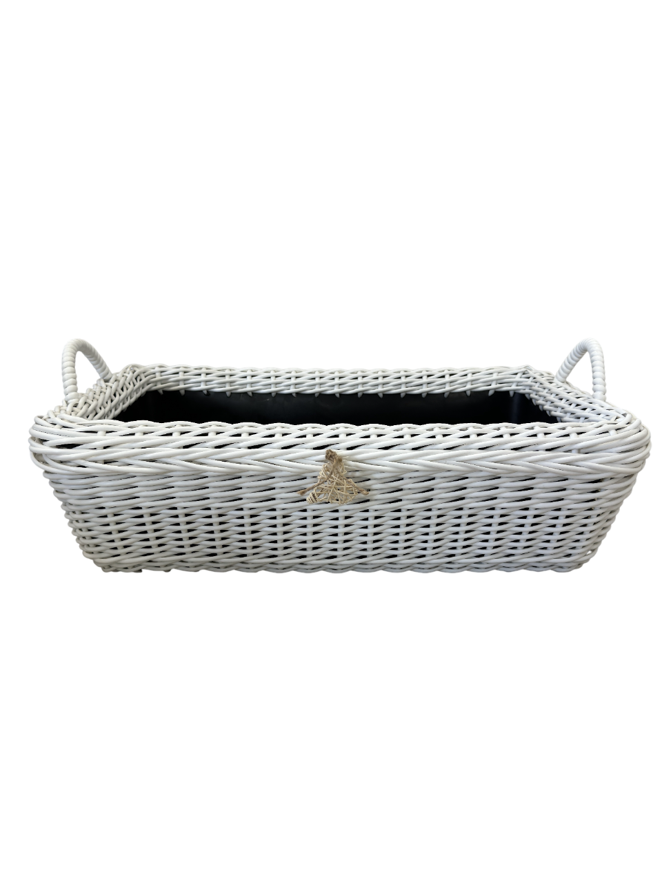 Дровница-корзина с ручками из искусственного ротанга ручной работы 60 л Белый (33041) - фото 1