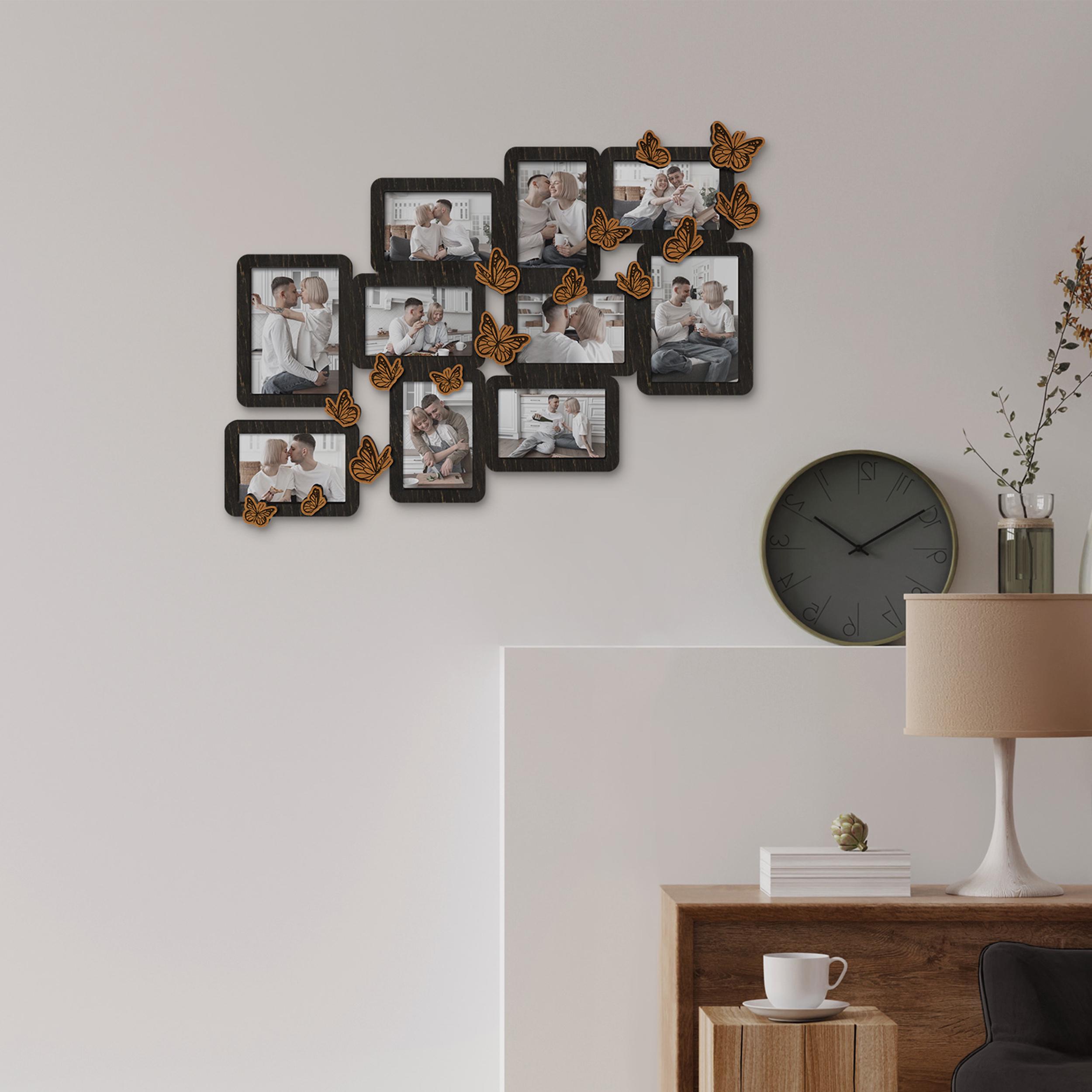Фоторамка-колаж The Frame Depot Метелики настінна дерев'яна на 10 фото Чорний (butterfly-1) - фото 1 Фоторамка-колаж The Frame Depot Метелики настінна дерев'яна на 10 фото Чорний (butterfly-1) - фото 1