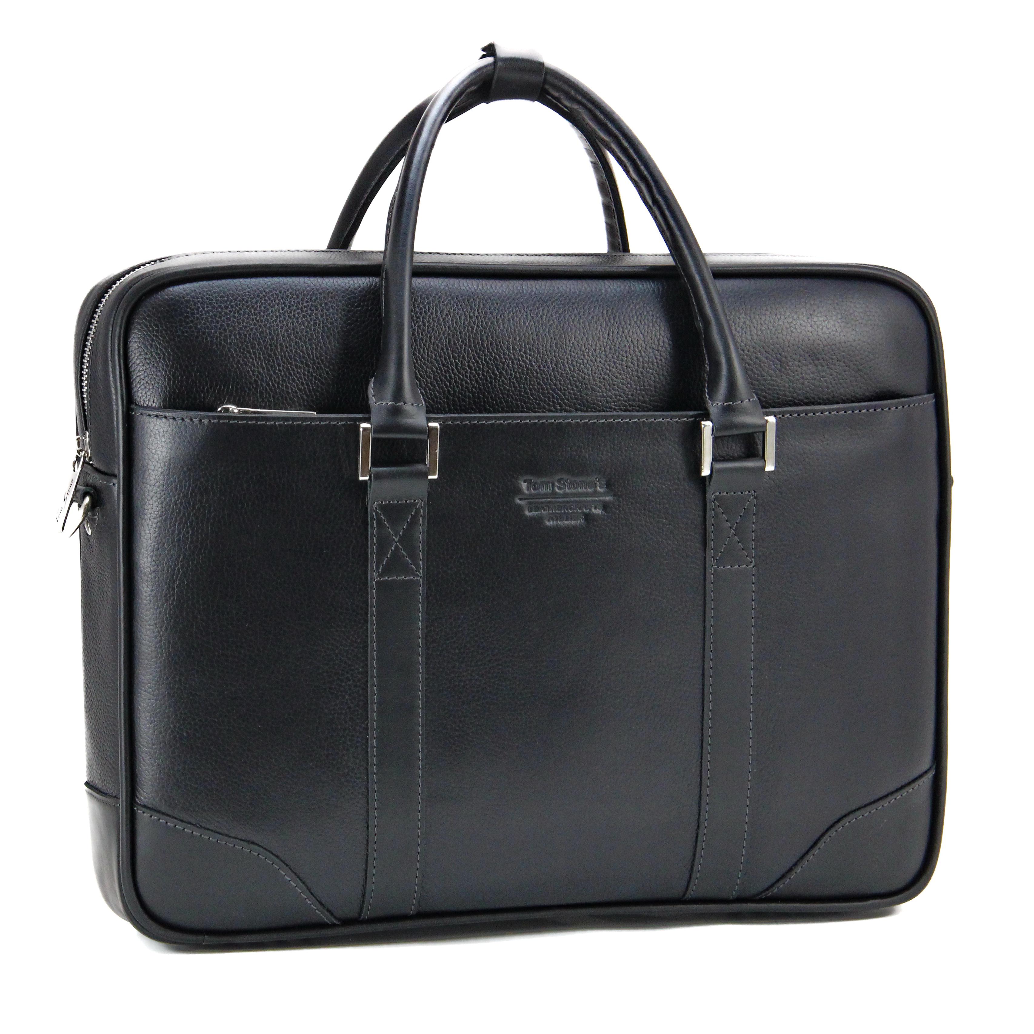 Сумка для ноутбука шкіряна Tom Stone MacBook 16" Black