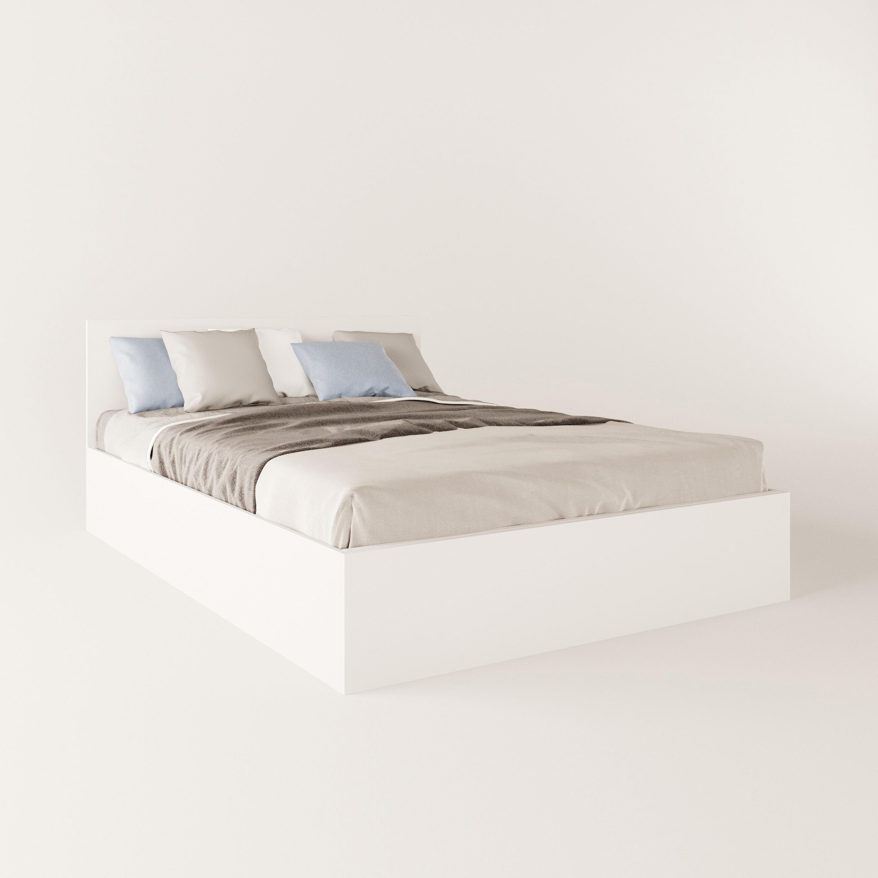 Двуспальная кровать и основание КР-140 ДСП 144х204х75 см Белый