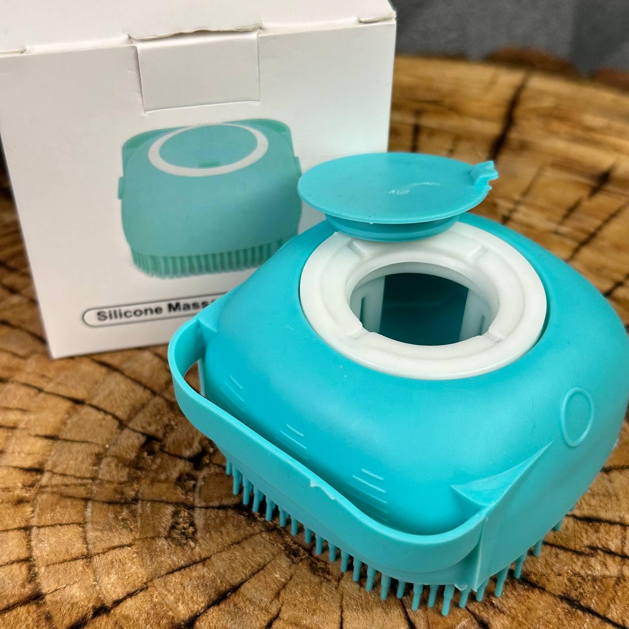 Щетка для душа для собак котов с дозатором мыла силиконовая - фото 3