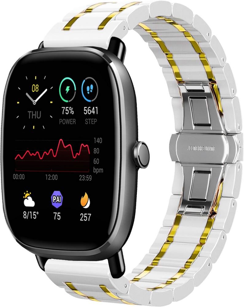 Ремешок керамический Ceramo для Amazfit GTS 2 mini White/Gold (28739-65) Ремешок керамический Ceramo для Amazfit GTS 2 mini White/Gold (28739-65)