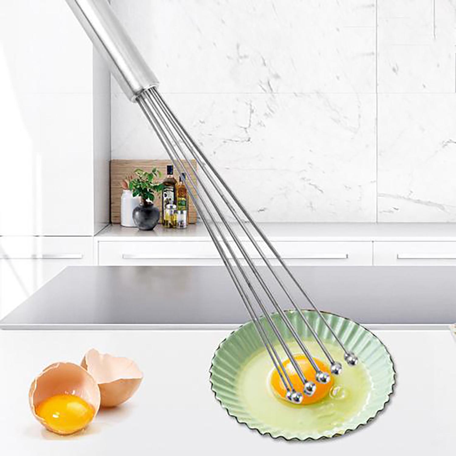 Вінчик кульковий з нержавіючої сталі 26 см (87353) - фото 3 Вінчик кульковий з нержавіючої сталі 26 см (87353) - фото 3