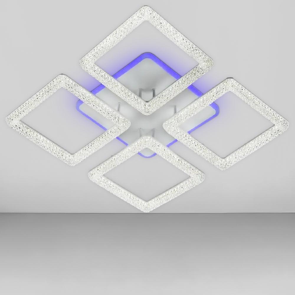 Люстра потолочная светодиодная Light House SC-19138/4C WH/PK/BU/PL 2,4 G 128W/26W 570х570х100 мм Белый Люстра потолочная светодиодная Light House SC-19138/4C WH/PK/BU/PL 2,4 G 128W/26W 570х570х100 мм Белый